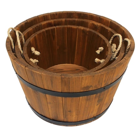 Guarderia Half Barrel Bucket Planter Set GU3095695